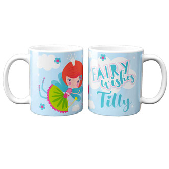 Fairy Wishes blue Personalised Mug 11oz