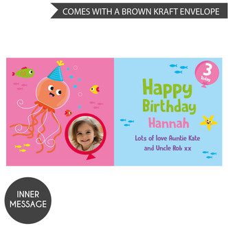 Under the sea Personalised Photo Birthday Square Card