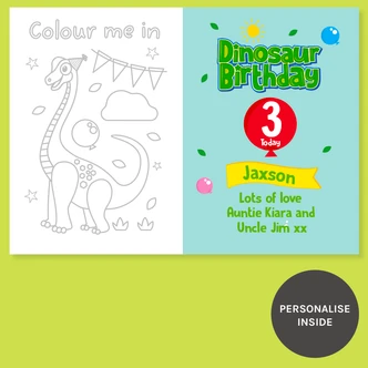 Dinosaur Birthday Greetings Card