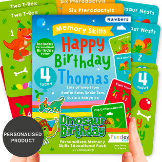 Dinosaur Bday Memory skills Numbers Gift Box