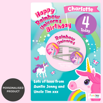 Rainbow Unicorns Hair Clips