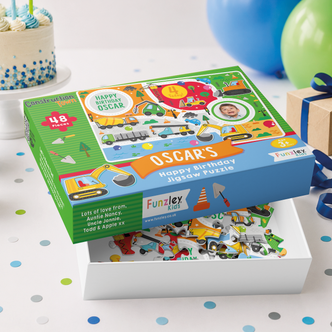 Personalised Construction Town Photo Jigsaw Puzzle