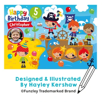 Personalised Little Pirates Birthday Photo Jigsaw Puzzle
