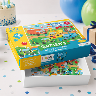 Personalised Little Dustbins Birthday Photo Jigsaw Puzzle