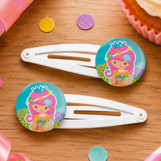 Pretty Mermaids (pink) 2 x Hair Clips