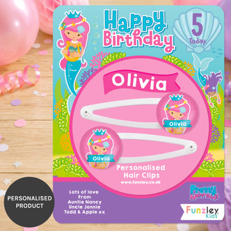 Pretty Mermaids Bday Hair Clips Gift