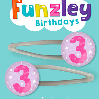 Funzley Birthdays Number 3 Hair Clips