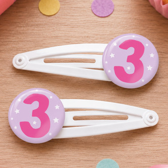 Funzley Birthdays Number 3 Hair Clips