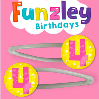 Funzley Birthdays Number 4 Hair Clips