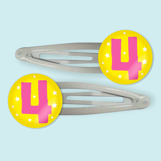 Funzley Birthdays Number 4 Hair Clips