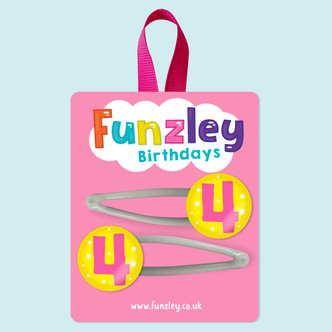 Funzley Birthdays Number 4 Hair Clips