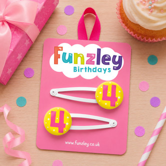 Funzley Birthdays Number 4 Hair Clips