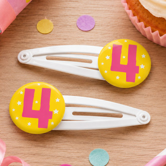 Funzley Birthdays Number 4 Hair Clips