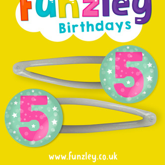 Funzley Birthdays Number 5 Hair Clips