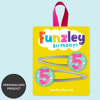 Funzley Birthdays Number 5 Hair Clips