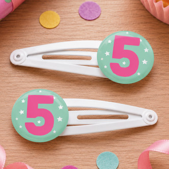 Funzley Birthdays Number 5 Hair Clips