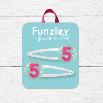 Funzley Birthdays Number 5 Hair Clips