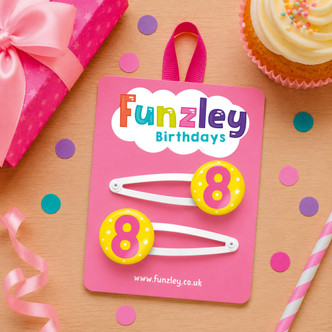 Funzley Birthdays Number 8 Hair Clips
