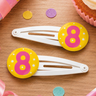 Funzley Birthdays Number 8 Hair Clips
