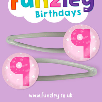 Funzley Birthdays Number 9 Hair Clips