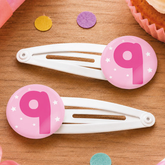 Funzley Birthdays Number 9 Hair Clips