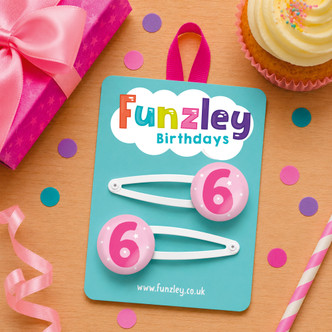 Funzley Birthdays Number 6 Hair Clips