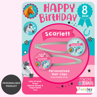 Horse & Heart Hair Clips