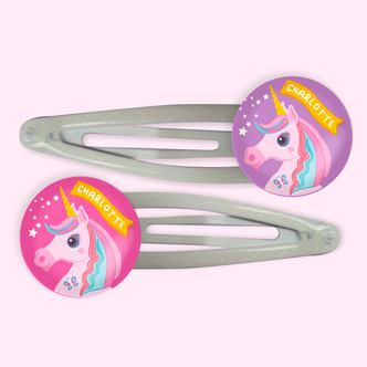 Rainbow Unicorns Hair Clips