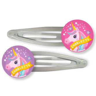 Rainbow Unicorns Hair Clips