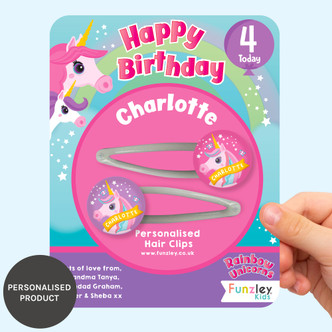 Rainbow Unicorns Hair Clips