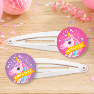 Rainbow Unicorns Hair Clips