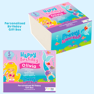 Pretty Mermaids Small Sq Birthday Gift Box