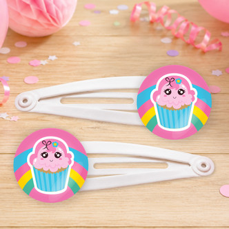 Birthday Cupcake 2 x Hair Clips