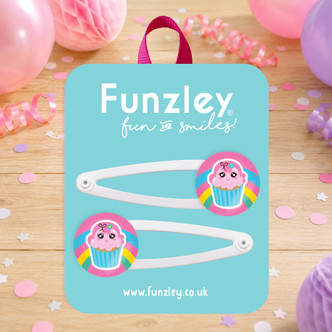 Birthday Cupcake 2 x Hair Clips