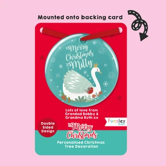 Personalised Pretty Swan Christmas Tree Decoration