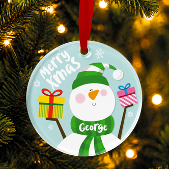Personalised Snowman Xmas Tree Decor