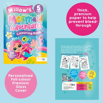 Personalised Mermaid Adventures Colouring Book