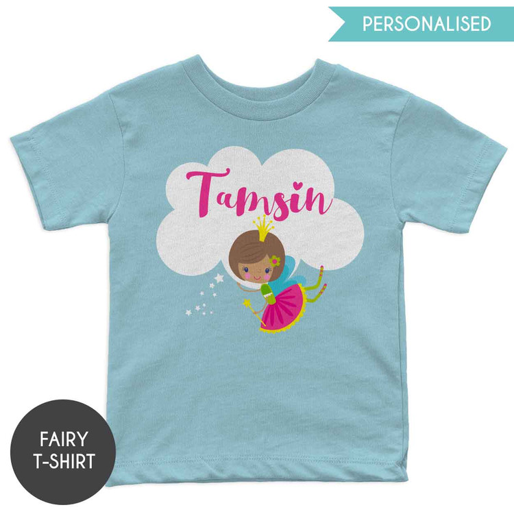 Fairy Wishes brown hair Personalised Junior T-Shirt