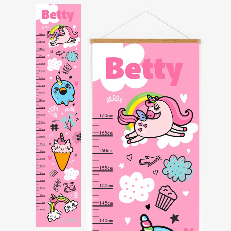 Pretty in Pink Personalised Height Chart