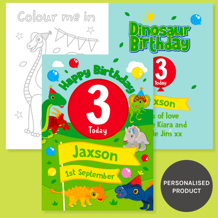 Dinosaur Birthday Greetings Card