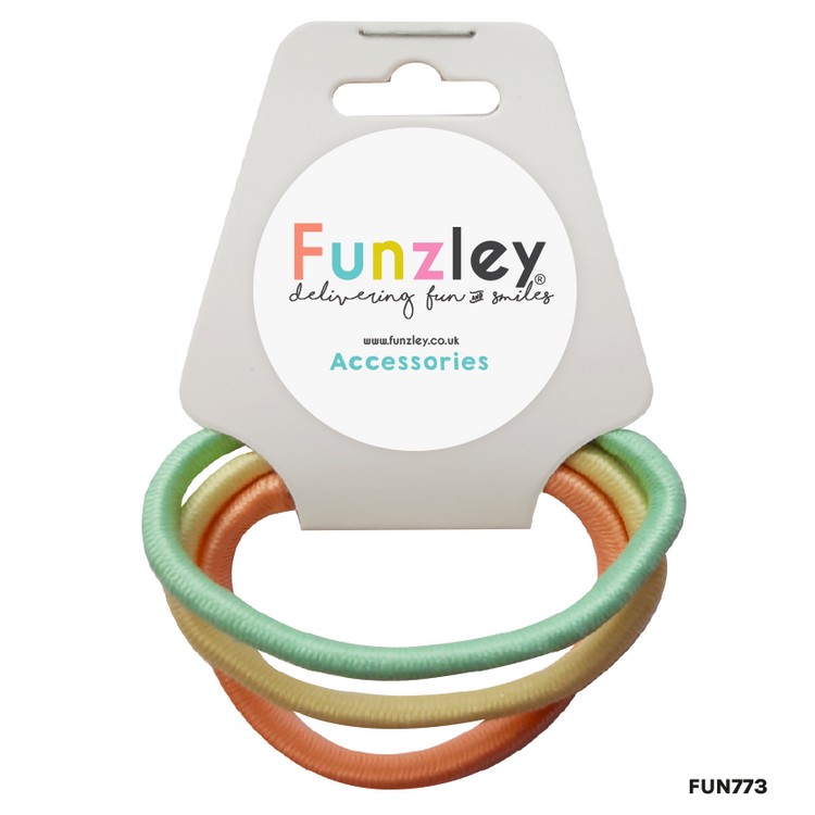 3 x pack Hair Bobbles (Mint, Lemon, Peach)