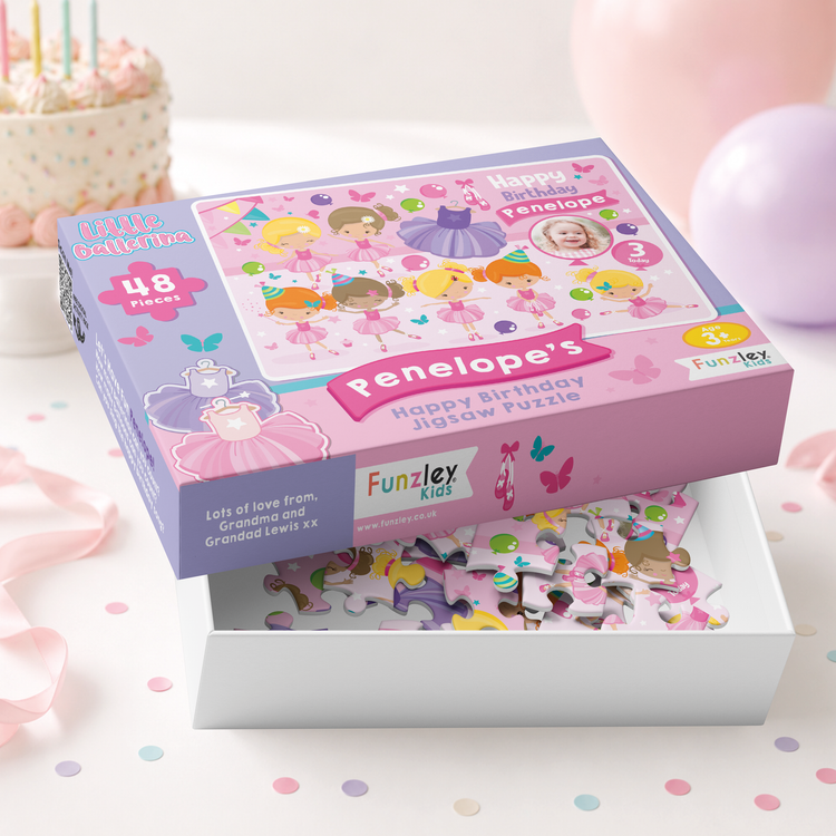Personalised Little Ballerina Birthday Photo Jigsaw Puzzle