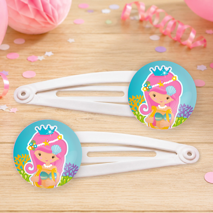 Pretty Mermaids (pink) 2 x Hair Clips