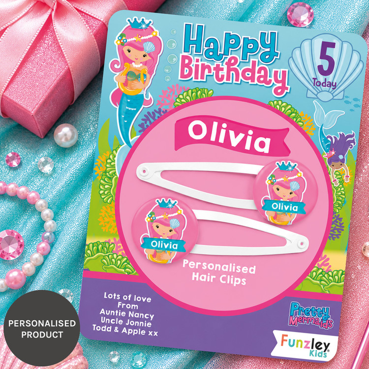 Pretty Mermaids Bday Hair Clips Gift