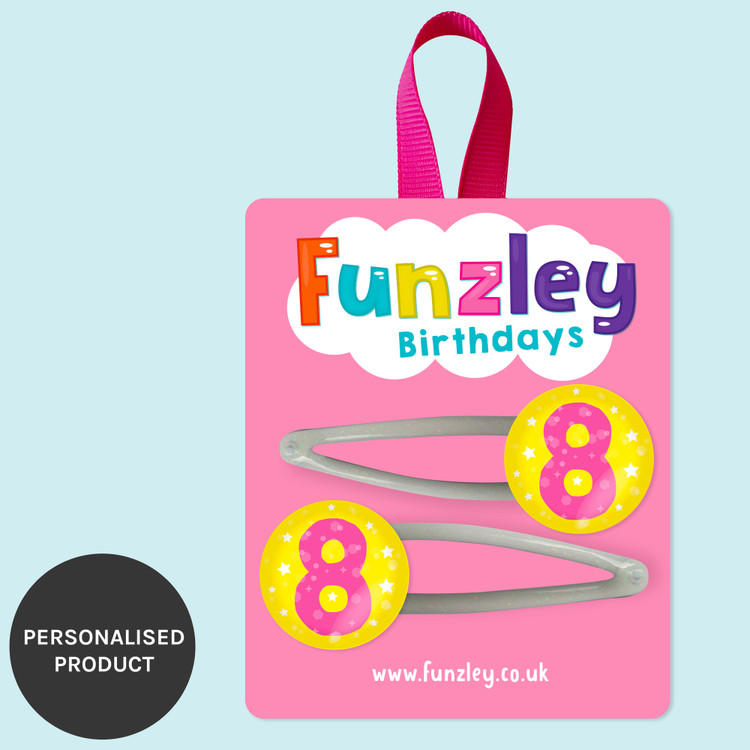 Funzley Birthdays Number 8 Hair Clips