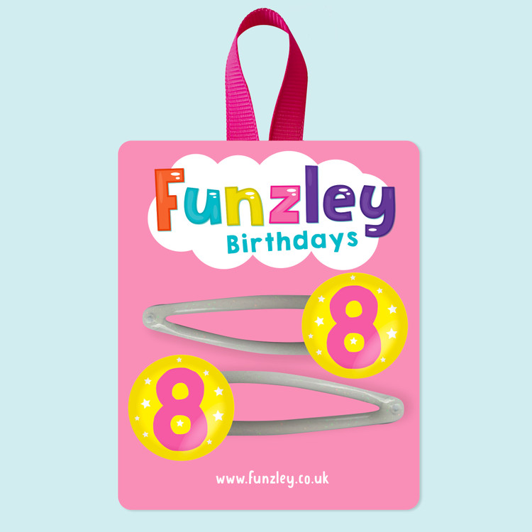 Funzley Birthdays Number 8 Hair Clips