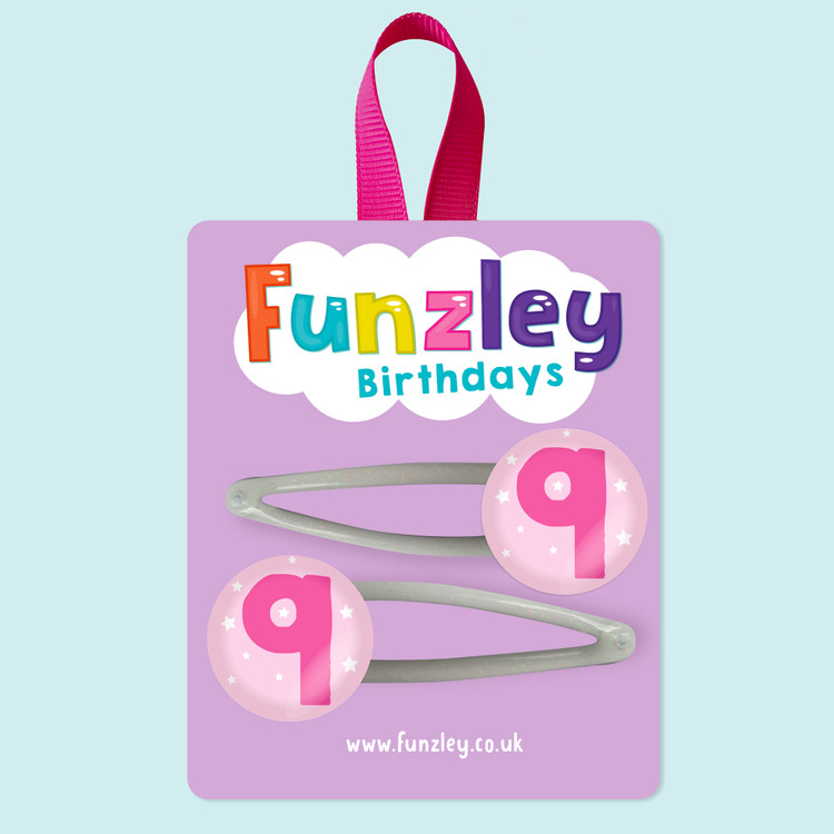 Funzley Birthdays Number 9 Hair Clips