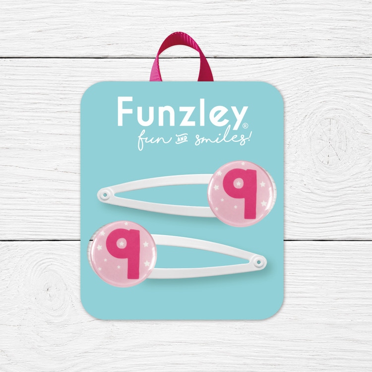 Funzley Birthdays Number 9 Hair Clips