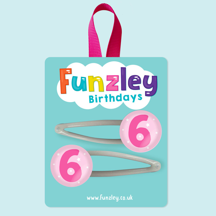 Funzley Birthdays Number 6 Hair Clips