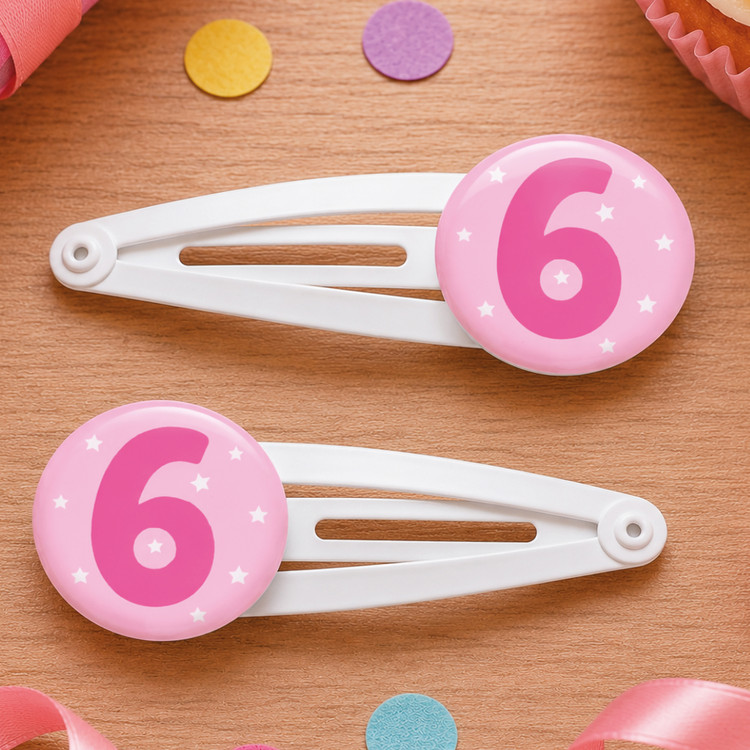 Funzley Birthdays Number 6 Hair Clips